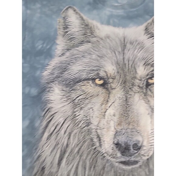 The Mountain Wolf Moon Shirt Mens L Tie Dye Blue Nature Woods Animal Fierce EUC - Picture 5 of 12